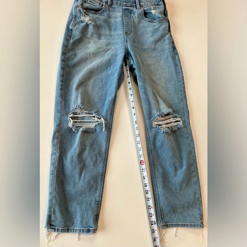 American Eagle Outfitters Mom Denim Distressed Overalls - Picture 4 of 13